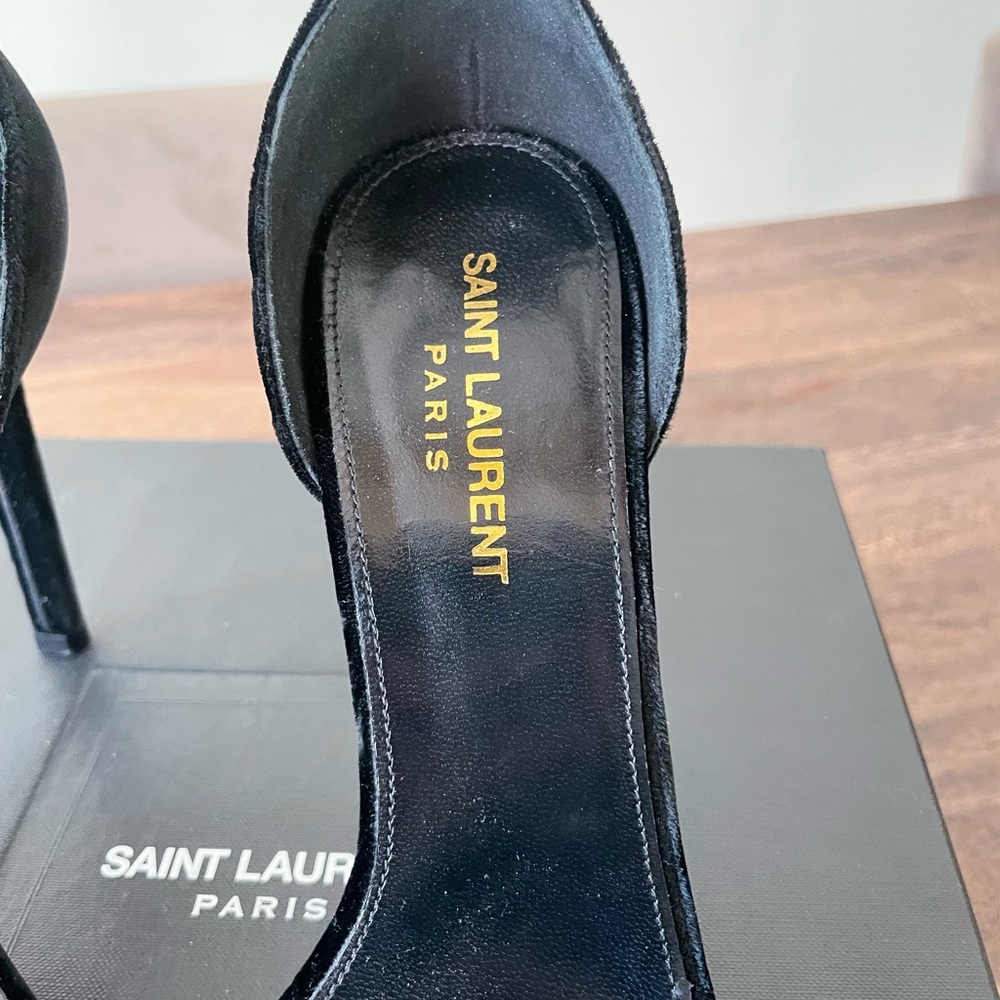 Saint Laurent Amber Velvet Sandals - Picture 6 of 10